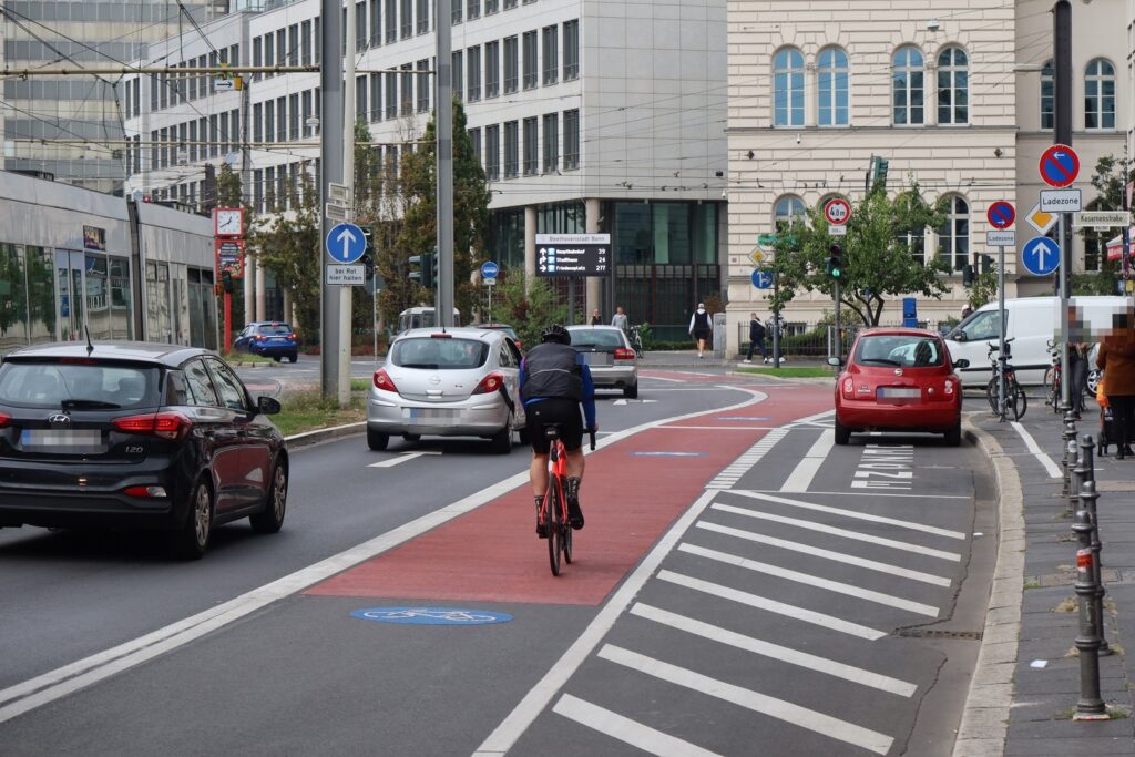 Neue Fahrradspur Oxfordstraße Bonn
