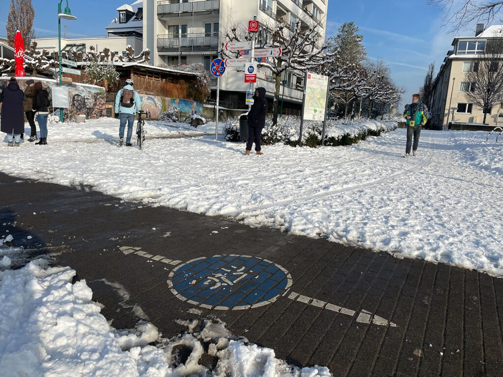 ungeräumter Radweg nach beuel